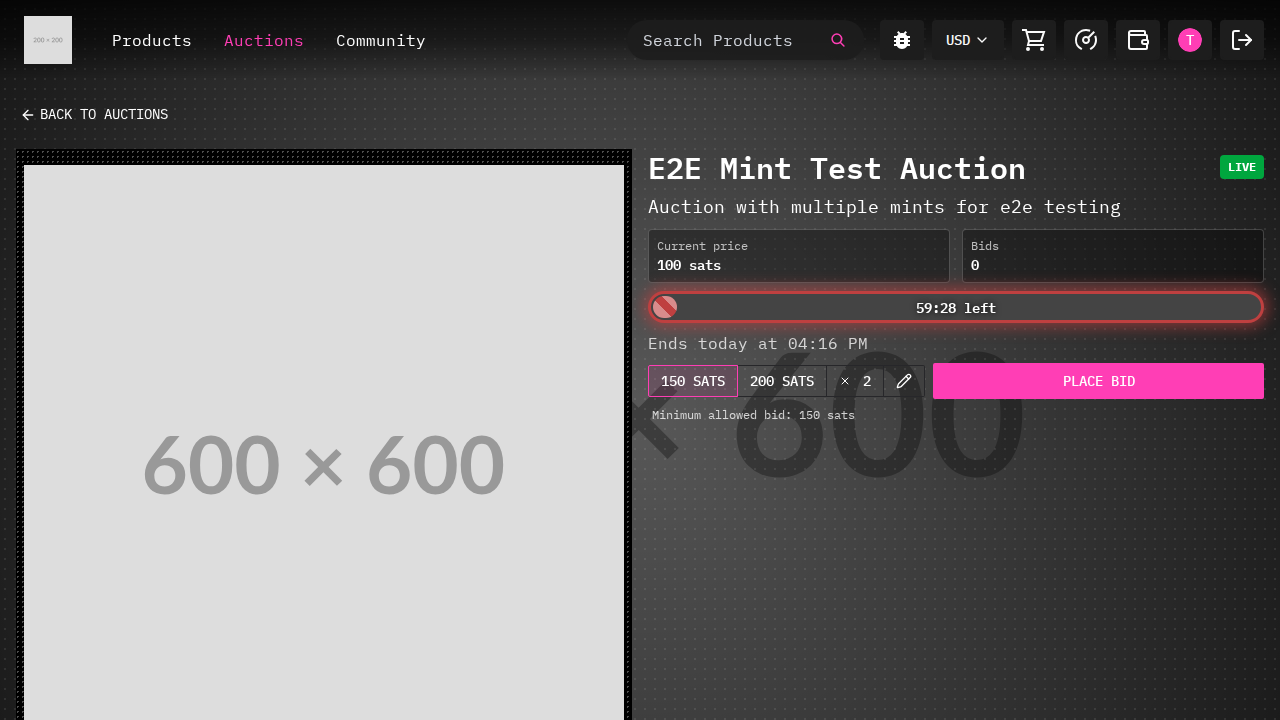 mint selector shows funded mint with balance
